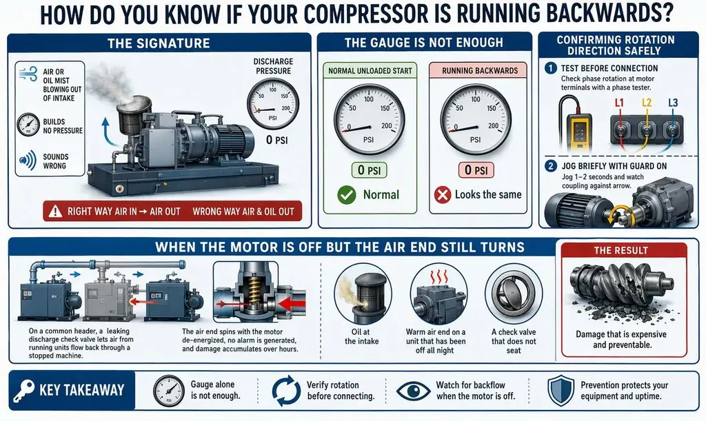 How Do You Know If Your Compressor Is Running Backwards