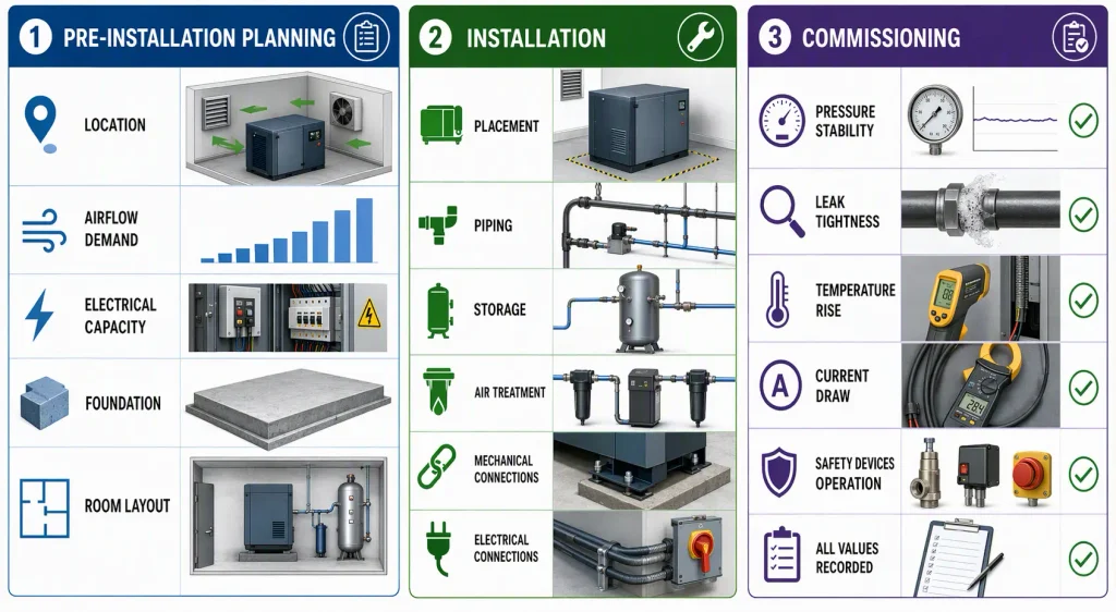 Industrial Air Compressor Installation Checklist