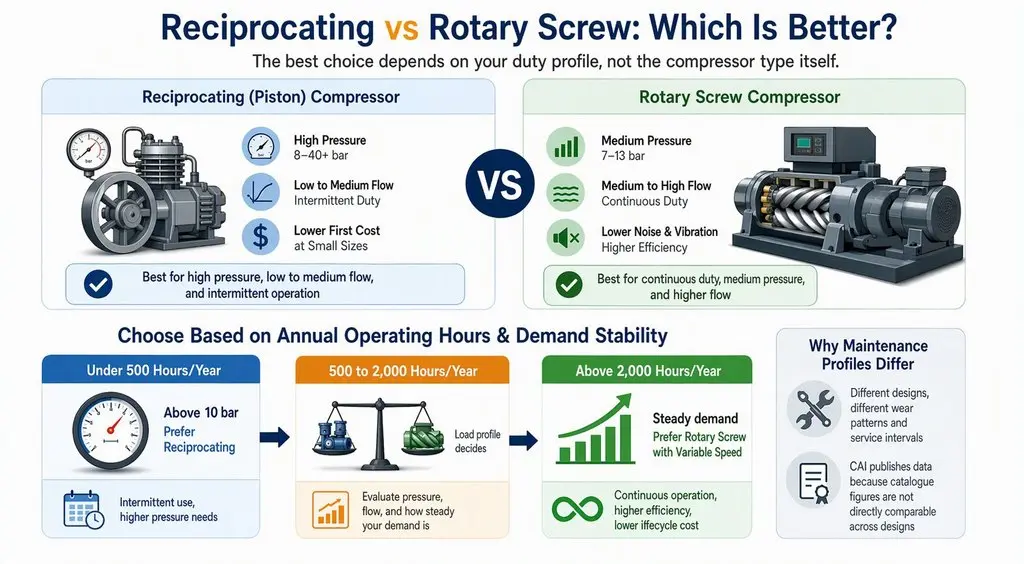 Reciprocating vs Rotary Screw Which Is Better