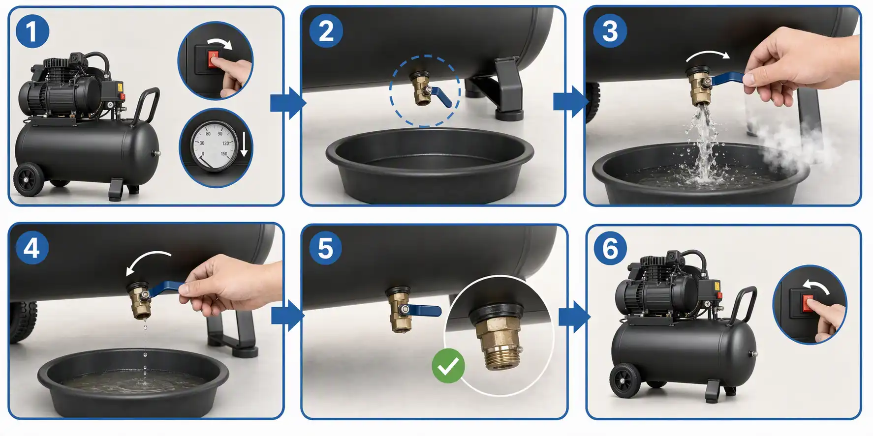 How to Drain Air from an Air Compresso