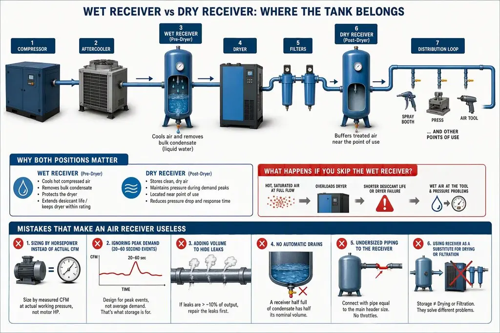wet receiver or dry receiver